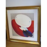 Mackenzie Thorpe original watercolour - Sitting in Love - original price £4,950 - in a gilt frame in