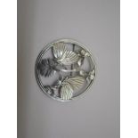 A Georg Jensen silver brooch designed by Arno Malinowski Moonlight Blossom with butterflies no 283 -
