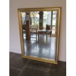 A large gilt and silvered frame mirror - 134cm x 103cm