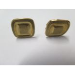 A pair of hallmarked 9ct yellow gold cufflinks - approx weight 4.4 grams - some bending but no