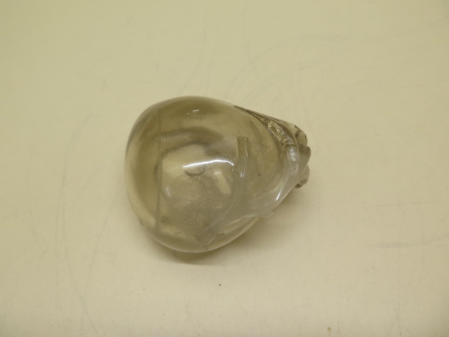 A Chinese 19th century carved rock crystal brush washer in the shape of a peach - 9cm x 7cm - some - Image 4 of 4