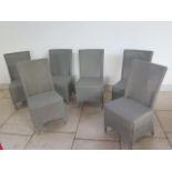 A set of six Lloyd Loom grey dining chairs - in good condition - retail around £1200