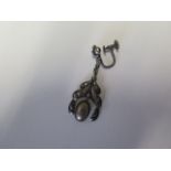 A single Georg Jensen screw back silver earring number 2 - generally good condition