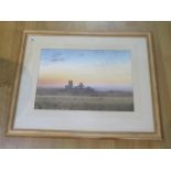 A watercolour Ely Cathedral by Peter Hayman in a gilt frame - 66cm x 80cm - in good condition