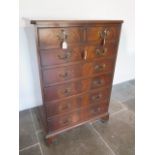 A good Georgian style mahogany seven drawer chest on bracket feet - height 115cm x 76cm x 50cm