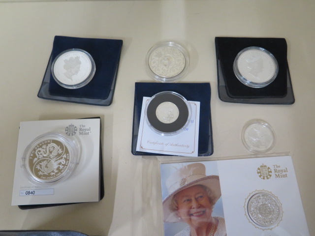 Two fine silver £20 90th Birthday Elizabeth II coins in packets - St George and Dragon silver £1 - Image 2 of 2