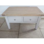 An ex display chalked oak coffee table - width 90cm - as new, retails at £185