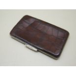 A vintage crocodile wallet card case 13cm x 8cm - in good condition with good colour and patina