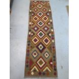 A hand knotted woollen Maimana Kilim runner - 2.02m x 0.60m