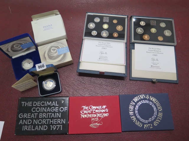 Two silver proof coins Diana Memorial and Charles and Diana Wedding, two United Kingdom proof coin