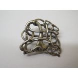 A silver octopus brooch by JMG - 3.5cm x 3cm - generally good