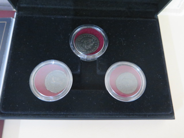 London Mint Office four boxed Roman coins with certificates - Emperor Nero silver Tetradrachm, - Image 2 of 14