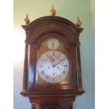 A good quality 8 day striking longcase clock with a 12" arched brass dial, signed John Myers