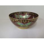 A Devon Sylvan lustre Fieldings bowl - height 10cm x diameter 23cm - some wear to decoration, sounds