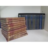 Eighteen blue bound Rudyard Kipling novels and eleven red leather bound Rudyard Kipling novels