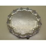 A Victorian silver salver London 1866/67 - no armorial engraving - diameter 27cm - approx weight