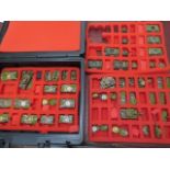 Battlefront miniatures 2006 lead painted tanks and figures in a Warhammer case