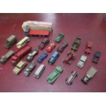 A collection of 23 vintage diecast vehicles mostly Dinky including a Foden flat bed truck 502 with