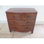 A 19th century mahogany bowfronted drawer chest on bracket feet in good polished condition, 82cm
