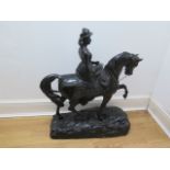 A good quality 19th century large bronze figure of a young Queen Victoria on horseback by French