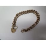 A 9ct gold hollow bracelet, 20cm long, approx 17 grams, some denting and wear but clasp good