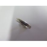 An 18ct white gold Brown and Newirth hallmarked ring size K - approx weight 3.2 grams - some usage