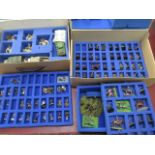 Two carry cases of WWII and Italian and Arab troops and WWI British metal figures, well painted