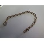 A 9ct yellow gold part watch chain, 21cm long, approx 13.4 grams, links marked 9.375, some usage