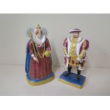 A Royal Worcester figure of Queen Elizabeth marked Imperfect - height 26cm - and a Royal Worcester