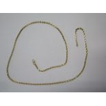 A 22ct yellow gold necklace, 75cm long, approx 39.9 grams, in good condition, marked 22