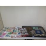 A large collection of World coinage and bank notes including some masonic coins