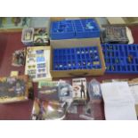 A miscellaneous lot of Warhammer and other figures, some boxed, rule books etc.