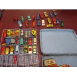 A collection of Matchbox and other Diecast vehicles with a Matchbox collectors case, a Lamborghini