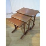 A nest of three G Plan side tables - Height 52cm x 56cm x 41cm - generally good, minor stains