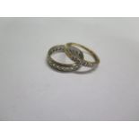 A 9ct yellow gold hallmarked seven stone diamond ring, size T, approx 2.2 grams and a silver and