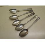 A pair of Hester Bateman table spoons, London 1780, a single Bateman spoon 1783, A Thomas Dicks