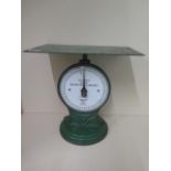 A set of scales marked Railway Parcels, 36cm tall, reasonably good condition