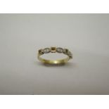 An 18ct gold sapphire and diamond ring, marked 18ct, size P, approx 1.9 grams, in good condition