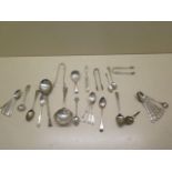 A collection of silver flatware mainly spoons, total silver weight approx 12.7 troy oz