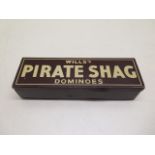 A tin boxed set of Will's Pirate Shag Dominoes, 16.5cm wide, in generally good condition