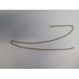 A broken hallmarked 9ct yellow gold chain, 46cm long, approx 5.2 grams