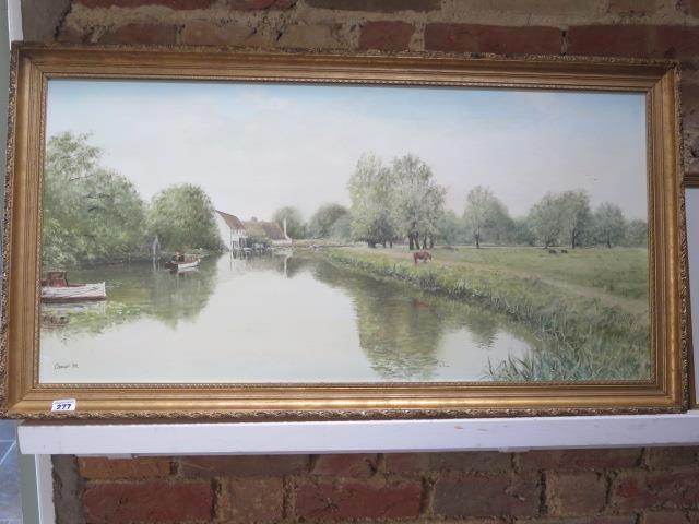 John Caesar Smith (b.1930) Cambridgeshire artist, On the Great Ouse, oil on canvas, signed and dated