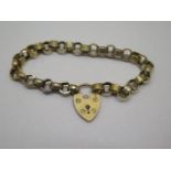 A gold bracelet marked 10c with a 9ct clasp, 18cm long, approx 14.4 grams, clasp working generally
