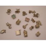 18 assorted silver charms total weight approx 61 gs all generally good
