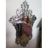 A Venetian style etched mirror in good condition, 127cm x 76cm wide