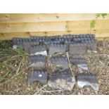 23 black rope twist lawn edgings - most complete, some chipped