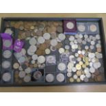 A collection of assorted coinage including an 1891 Victorian crown