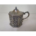 A Victorian silver octagonal mustard, London 1837 J A G A, 9cm tall, silver weight approx 4.7 troy