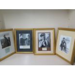 Four gilt framed pictures of film stars including Doris Day, Will Hay, three with signatures,
