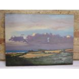 Oil painting, John Rohda, Cley next the sea, unframed 46cm x 61cm, in good condition